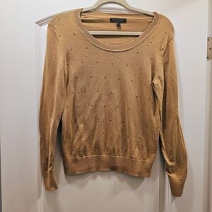 Women's Banana Republic Camel Sweater with Gold Dots Sz S